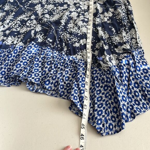 Jessica Simpson Blue White Floral Asymmetrical Maternity (or not) Dress Size XL - Picture 7 of 8